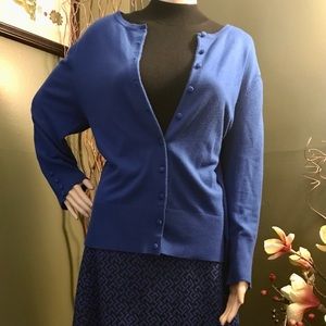GRACE ELEMENTS 1-Piece Royal Blue Button Front & Cuff Cardigan Sz. XL~VGUC!
